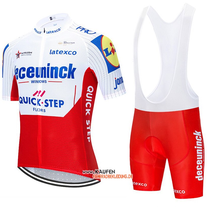 Deceuninck Quick Step Kurzarmtrikot 2020 und Kurze Tragerhose Wei Rot